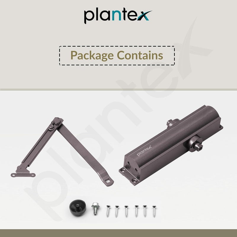 Plantex Premium Aluminium Door Closer55kg Automatic Door Closer for Wooden DoorAdjustable Spring Door Closer Brown ISO 9001 Certified - Image 5