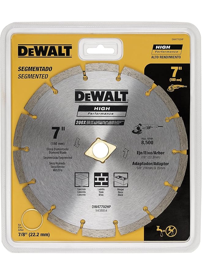 DEWALT Diamond Blade Segmented Wheel 7 Inch Diameter - Image 2