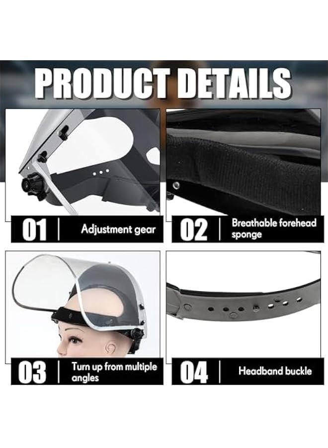 Arabest 3 Pack Face Shields Grinding Safety Mask for Grinding and Cutting for Construction Woodworking Work  - Image 3