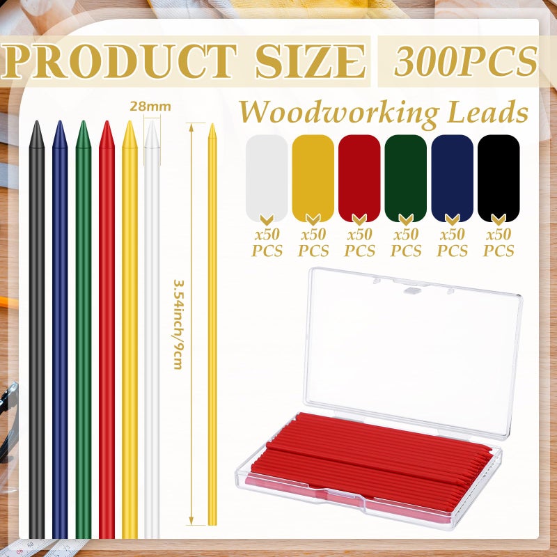 Spakon 300 Pcs 2.8mm Lead Refill Carpenter Construction Pencils Marker Lead Refills Dry Mechanical Woodworking Pencil Tools for Writing Drawing Drafting (Multicolor) - Image 3