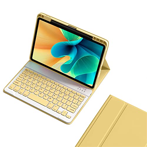 kaitesi Keyboard Case for iPad Mini A17 Pro/iPad Mini 6th Generation Magnetic Detachable Bluetooth Keyboard Cover with Pencil Charging Holder for iPad Mini 7/6 (Yellow) - Image 1
