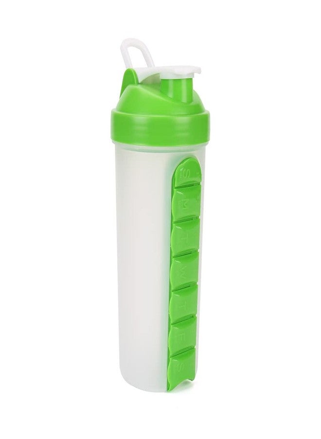Whitecloud TRANSFORMING HOMES® Pill Box Organizer with Water Bottle Weekly Seven Compartments with Drinking Bottle - Yellow (P 600, Multicolor) - Image 3