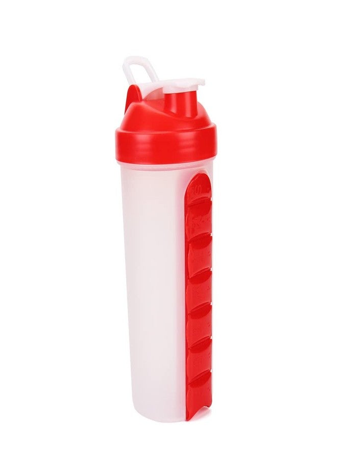 Whitecloud TRANSFORMING HOMES® Pill Box Organizer with Water Bottle Weekly Seven Compartments with Drinking Bottle - Yellow (P 600, Multicolor) - Image 1