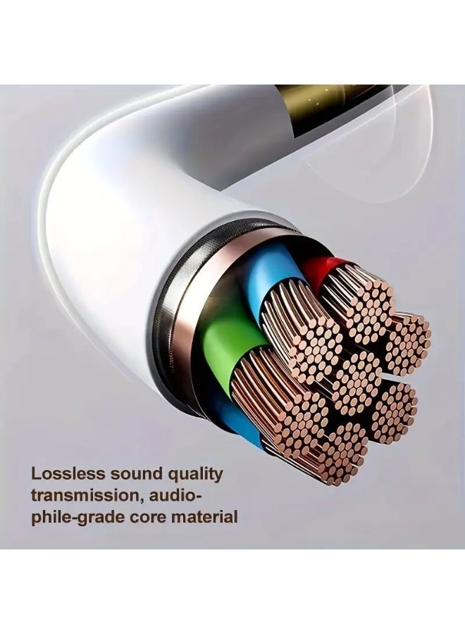 In Ear Wired Earphones with 3.5mm Jack and Mic - White - Image 3