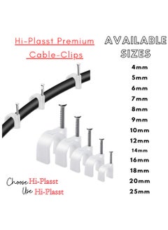 HI PLASST PINS N PLUGS HiPLASST 5mm100pcs Wire Fastener Circle Cable Clips with Metal Nails for Cable Management Cord Organizer round wire clamps for Hanging Cables Fitting on wall 5mm 100  - Image 4