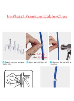HI PLASST PINS N PLUGS HiPLASST 5mm100pcs Wire Fastener Circle Cable Clips with Metal Nails for Cable Management Cord Organizer round wire clamps for Hanging Cables Fitting on wall 5mm 100  - Image 5