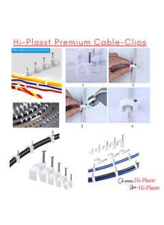HI PLASST PINS N PLUGS HiPLASST 5mm100pcs Wire Fastener Circle Cable Clips with Metal Nails for Cable Management Cord Organizer round wire clamps for Hanging Cables Fitting on wall 5mm 100  - Image 3