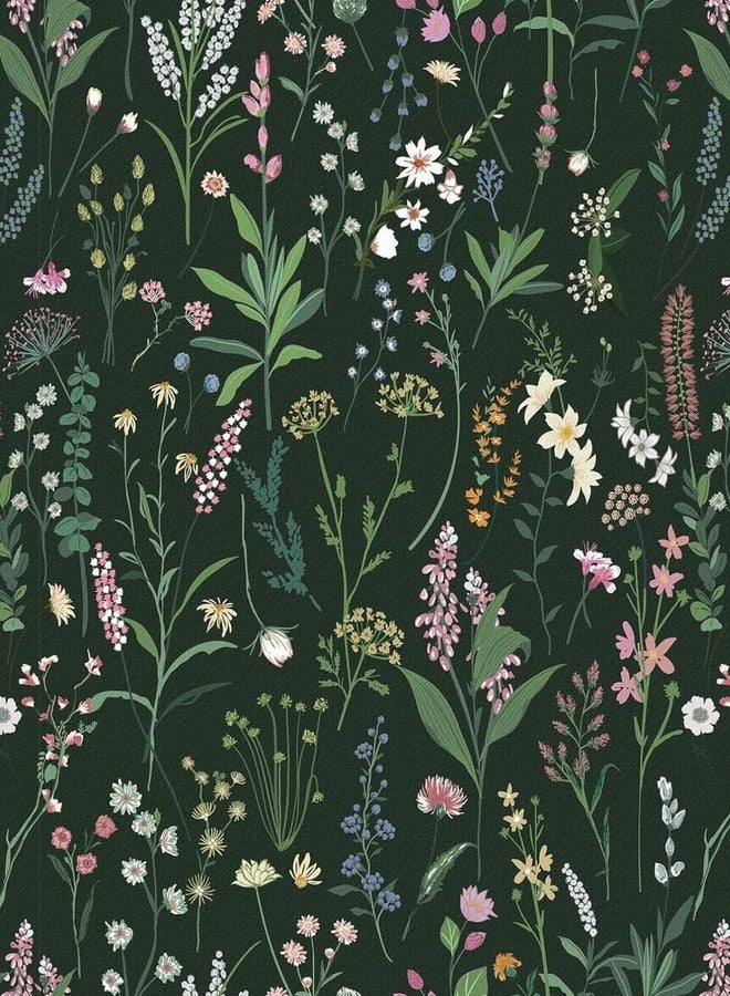 WY-BSO Adhesive Shelf Liner, Dresser Drawer Liner Textured Floral Contact Paper for Cabinets,Vinyl Film Decorative Drawer Liner for Bedroom Dresser Sticker (Dark Green, 17.3 inch x 118 inch) - Image 1