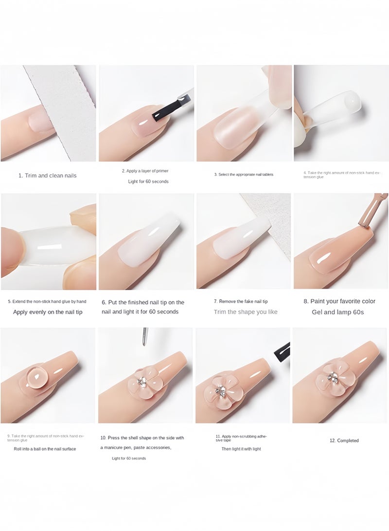 QIRRA Solid Nail Glue Gel for Press On Nails, Clear UV Nail Gel for Nail Extension and 3D Nail Art, Strong Hold, No Mess, DIY and Salon Use - Image 5