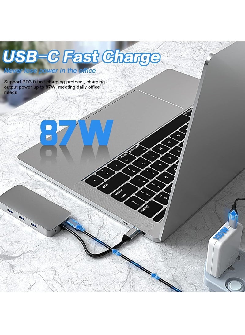 TIGER - 10-in-1 USB C Hub Docking Station with 4K HDMI, VGA, USB 3.0, Ethernet, SD/TF Card Reader, 3.5mm AUX – Multiport Adapter for MacBook Pro, Type C Laptops & Devices – Expand Connectivity, Power Delivery, and High-Speed Data Transfer - Image 1