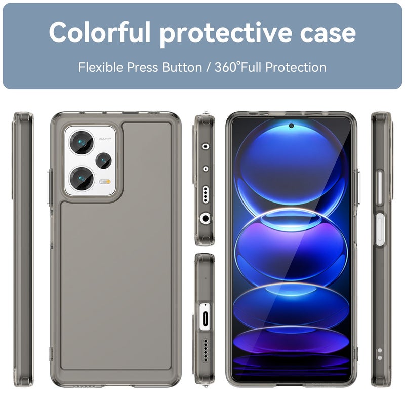HuHa Case Cover For Redmi Note 12 Explorer Candy Series TPU Phone Case(Transparent Grey) - Image 2