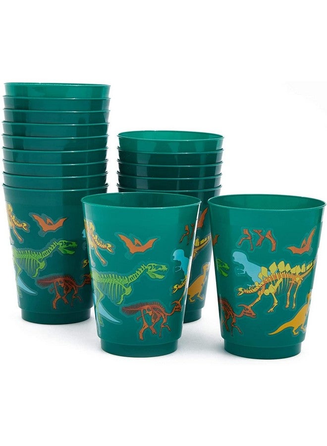 Blue Panda - 16 Pack Plastic Dinosaur Cups For Kids, Dino Party Favors For Birthday Supplies (16 Oz) - Image 1