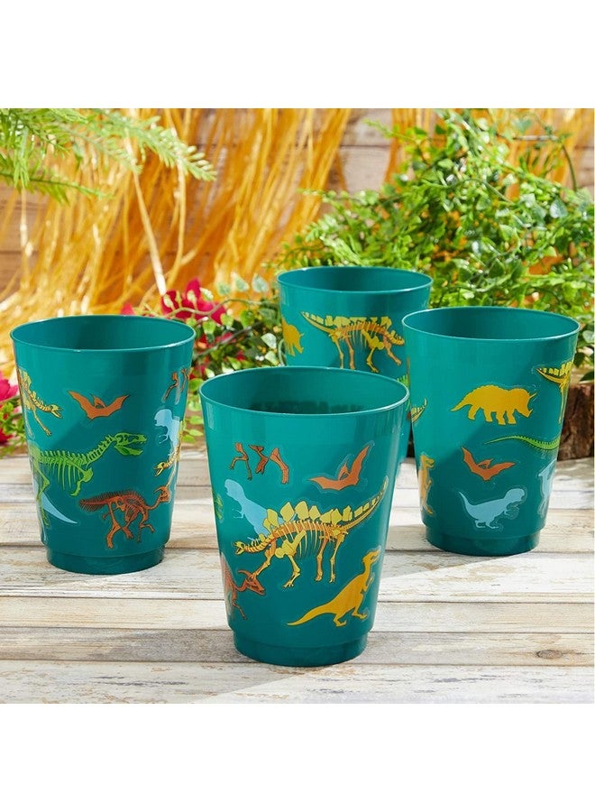 Blue Panda - 16 Pack Plastic Dinosaur Cups For Kids, Dino Party Favors For Birthday Supplies (16 Oz) - Image 2
