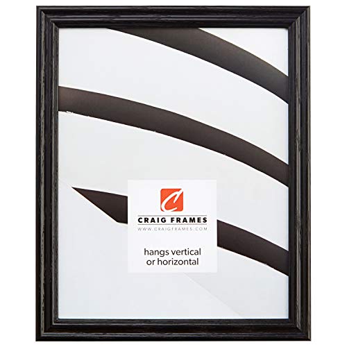 Craig Frames 200ASHBK 8 by 10Inch Picture Frame Wood Grain Finish 075Inch Wide Black