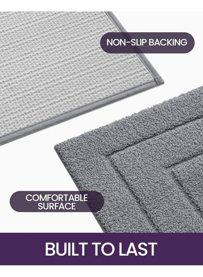 DEXI Bathroom Rug 43x24, Non Slip Washable Bath Mat for Shower Floor, Extra Large Absorbent Soft Bathmat with Rubber Backing, Quick Dry Microfiber Carpet, Grey - Image 5