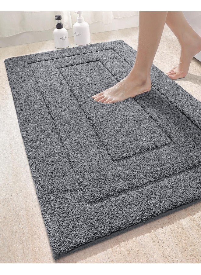 DEXI Bathroom Rug 43x24, Non Slip Washable Bath Mat for Shower Floor, Extra Large Absorbent Soft Bathmat with Rubber Backing, Quick Dry Microfiber Carpet, Grey - Image 1
