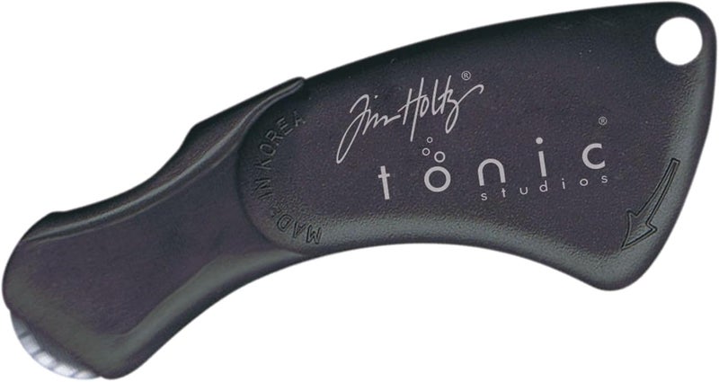 TONIC STUDIOS Mini Rotary Perforator - 18mm Pinking Blade for Cutting Perforated Paper - Rolling Craft Tool for Cardstock and Scrapbooks - Small & Foldable, Black, 5 x 4 x 0.5 - Image 1