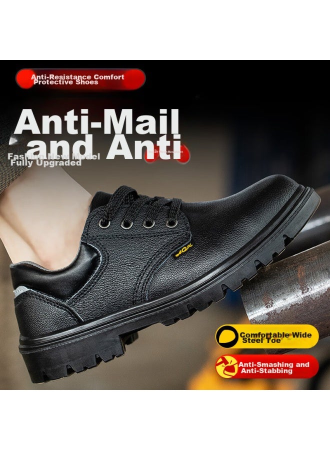 Old housekeeper Old Butler Safety Shoes For Men, Anti-Smashing, Anti-Puncture, La Steel Toe, Steel Sole, Cowhide, Wear-Resistant, Lightweight, Work Protection Safety Shoes 012 44 - Image 5