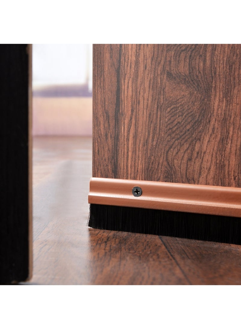 Home Box Mirren 2-Piece Aluminium Body Door Seal Set with Nylon Brushes 93 x 4 cm - Image 1