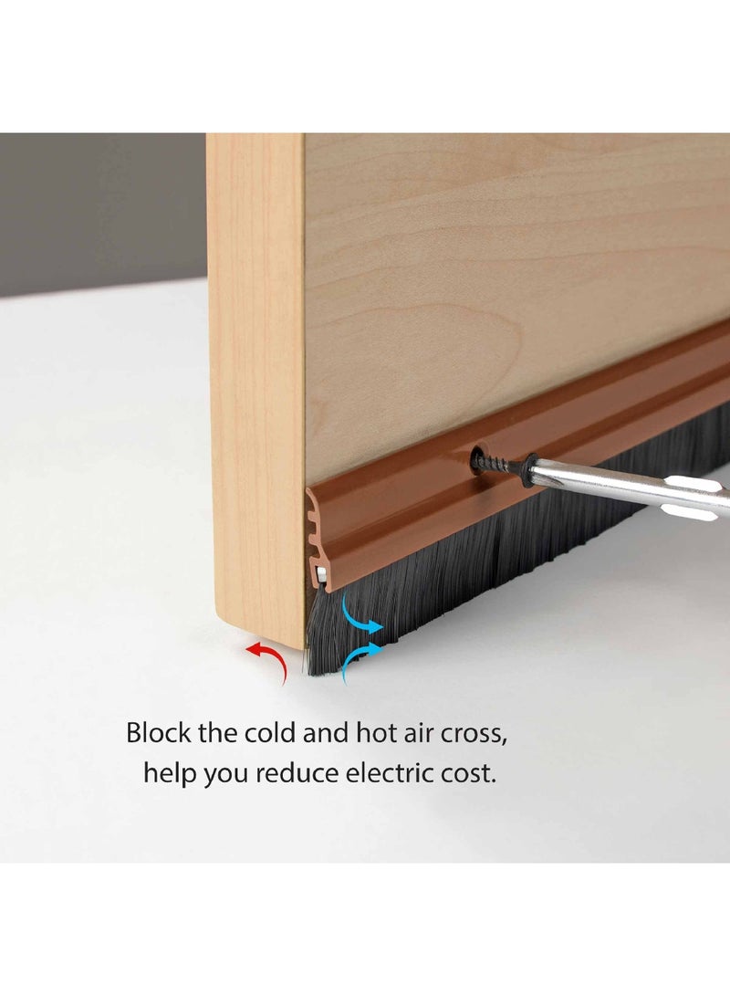 Home Box Mirren 2-Piece Aluminium Body Door Seal Set with Nylon Brushes 93 x 4 cm - Image 4