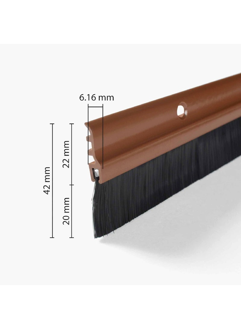 Home Box Mirren 2-Piece Aluminium Body Door Seal Set with Nylon Brushes 93 x 4 cm - Image 3