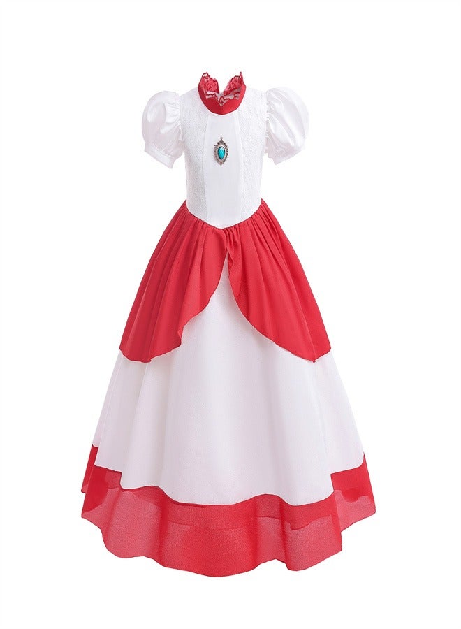 Loquat High Quality Short Sleeved Girl Princess Dress  White  - Image 1