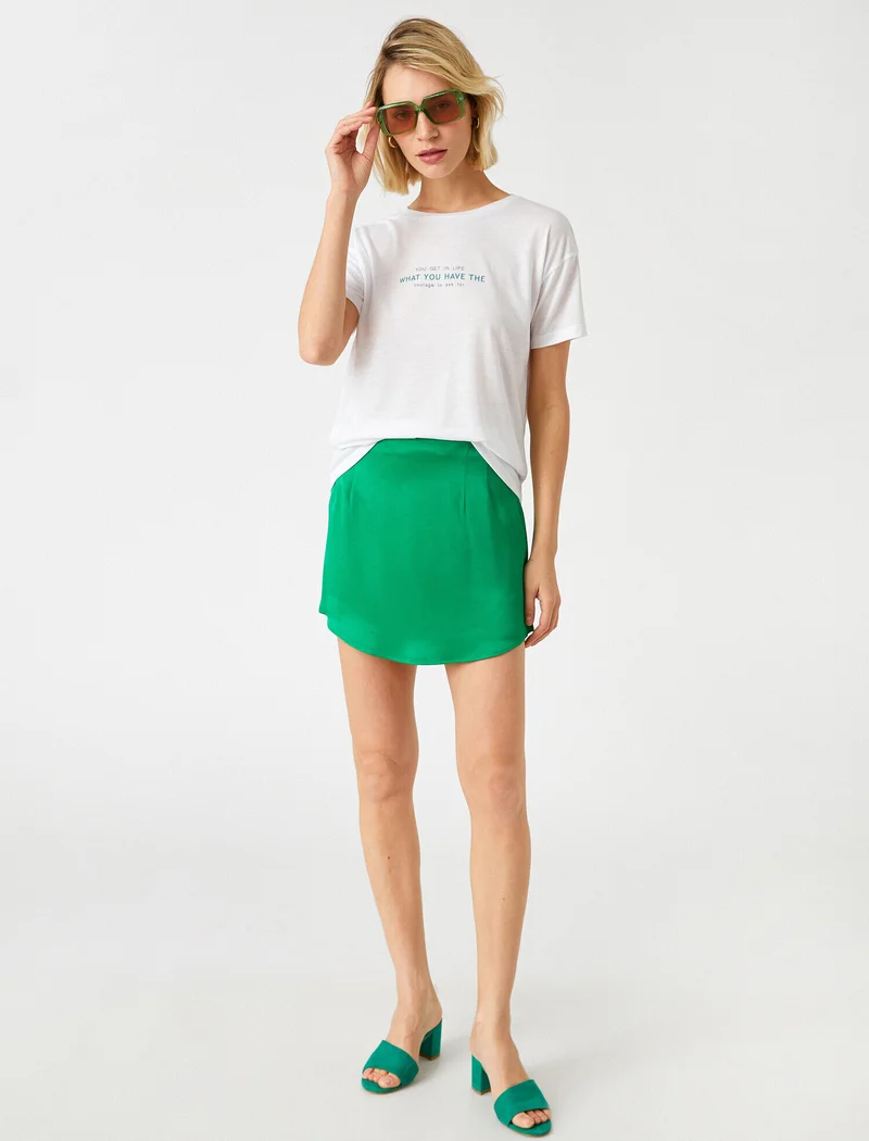 كوتون Oversized T-Shirt Printed Short Sleeve