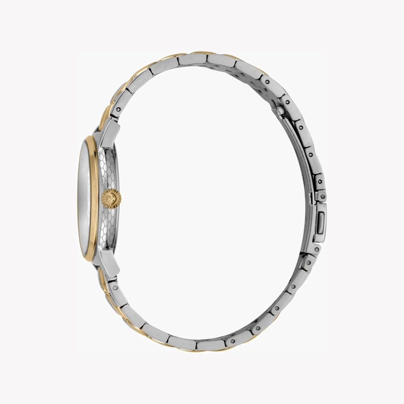 جاست كافالي ساعة جاست كافاللي للنساء بهيكل من الفولاذ المقاوم للصدأ باللونين الفضي واللون الذهبي وسوار من الفولاذ المقاوم للصدأ باللونين الفضي واللون الذهبي. - Image 3