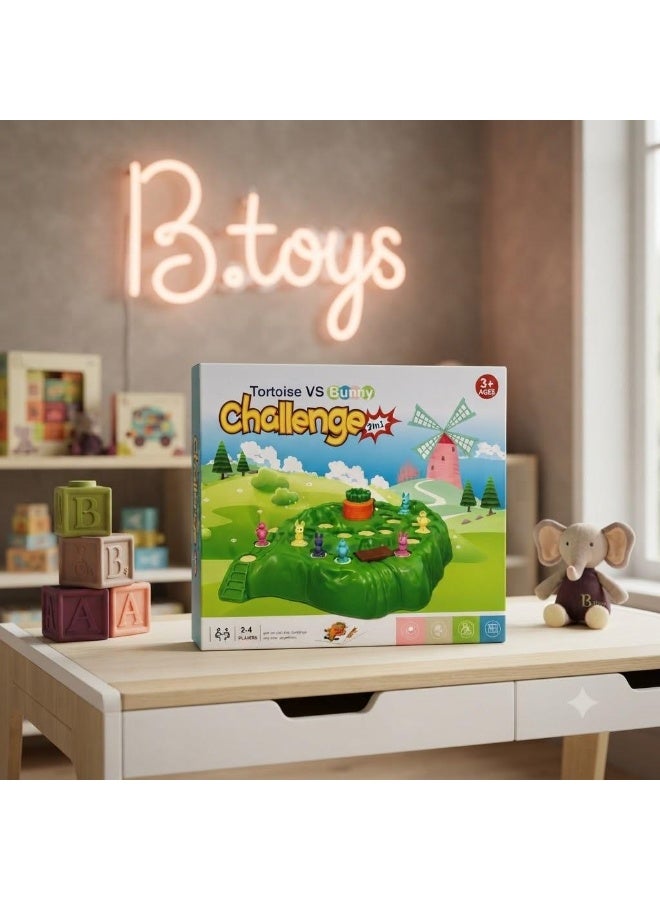 Tortoise VS Bunny Challenge 2-in-1 Interactive Board Game for Kids