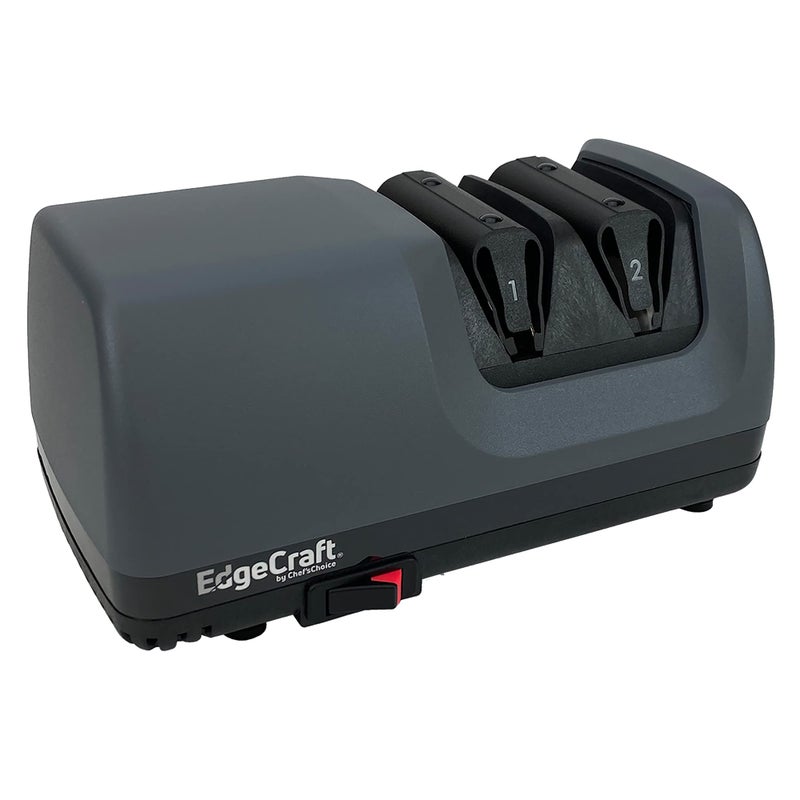 EdgeCraft EdgeCraft E317 Electric Knife Sharpeners for 20Degree Straight and Serrated Knives Diamond Abrasives Precision Angle Control 2Stage Gray SHE317GY11 