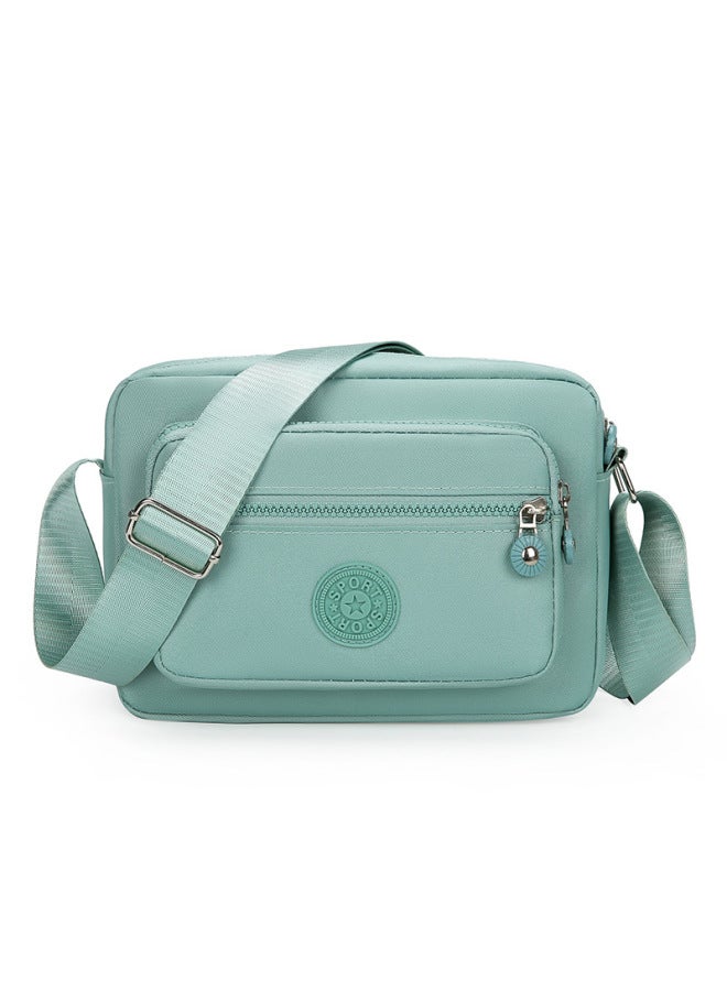 Cloth Bag Multi-layer Backpack Crossbody Nylon Canvas Bag Middle-aged Mother Bag Small Bag Old Grandma OxFord Cloth Women's Bag-Color:light Green  - Image 1