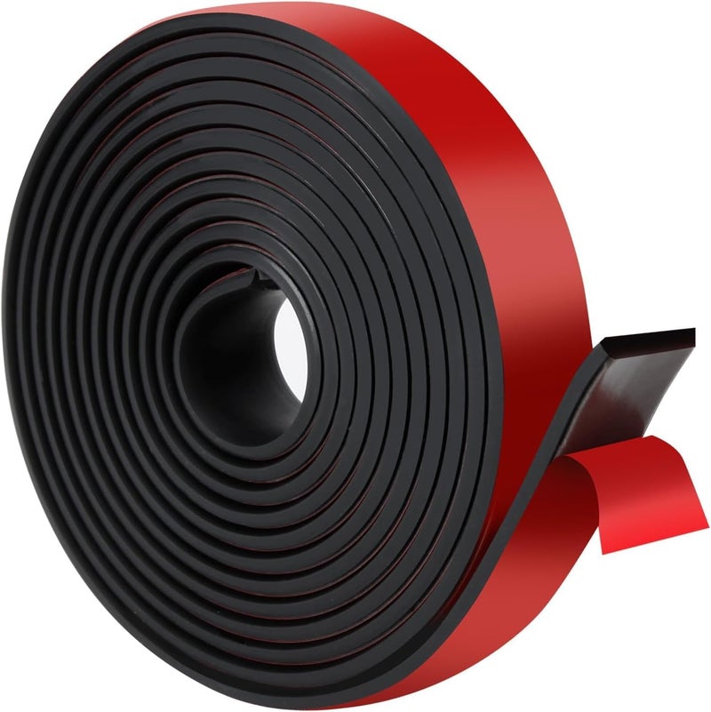 MACGQ Adhesive Rubber Strips with Adhesive Backing Self Stick Neoprene Solid Rubber Sheets Rolls Strips for Gaskets Pads Seals Crafts Protection (1" Wide x 1/8" Thick x 10' Long) - Image 1
