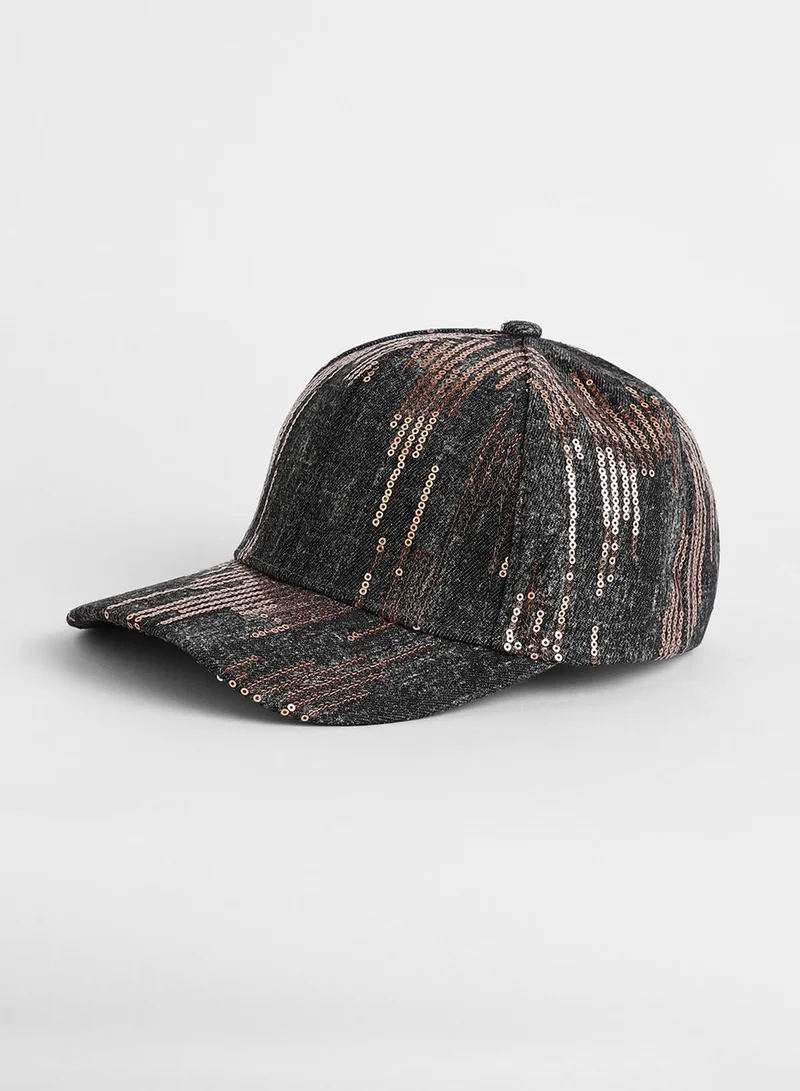 Haute Sauce  Heathered Sequin Baseball Cap  | Best Price UAE