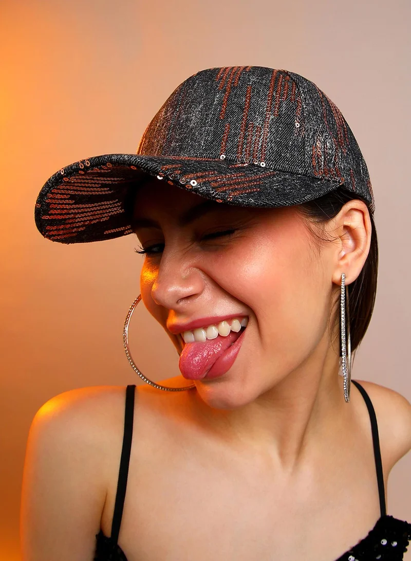 Haute Sauce  Heathered Sequin Baseball Cap  | Best Price UAE