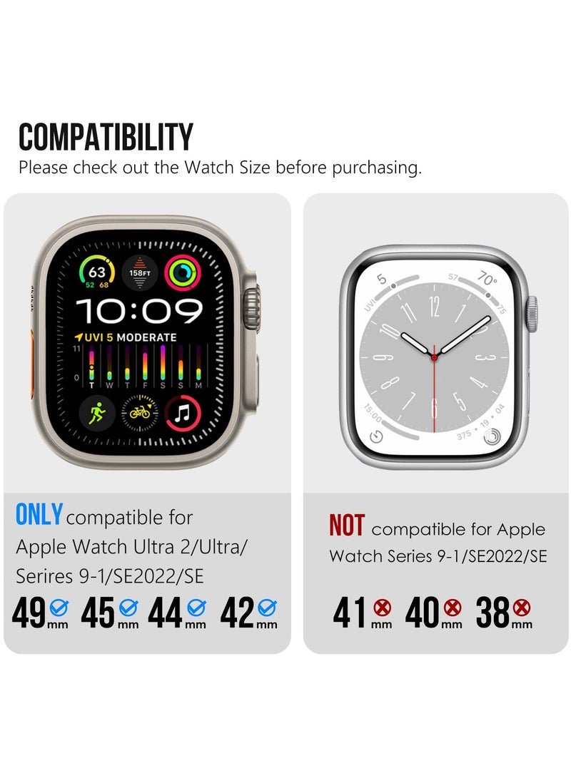 Barakah Durable TPU Sport Watch Strap for Apple Watch Ultra 2 and Series 1-9, 49mm/45mm/44mm/42mm, Rugged Metal Connector, Starlight Color - Image 2