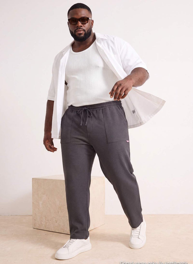 trendyol Anthracite Wide Leg Oversize Sweatpants - Plus Size with Label Tmnss25Aj00003 - Image 1