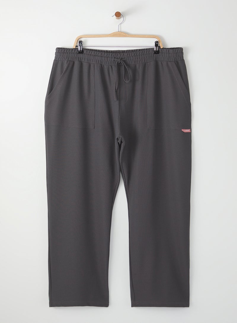 trendyol Anthracite Wide Leg Oversize Sweatpants - Plus Size with Label Tmnss25Aj00003 - Image 5