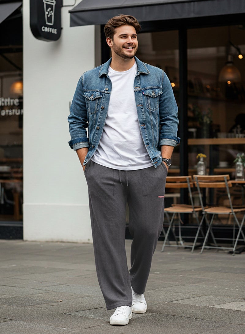 trendyol Anthracite Wide Leg Oversize Sweatpants - Plus Size with Label Tmnss25Aj00003 - Image 4