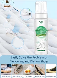 X9 White Shoe Cleaner, Wet and Dry Shoe Cleaner Foam for Tennis Shoes, Canvas 200ml  - Image 3
