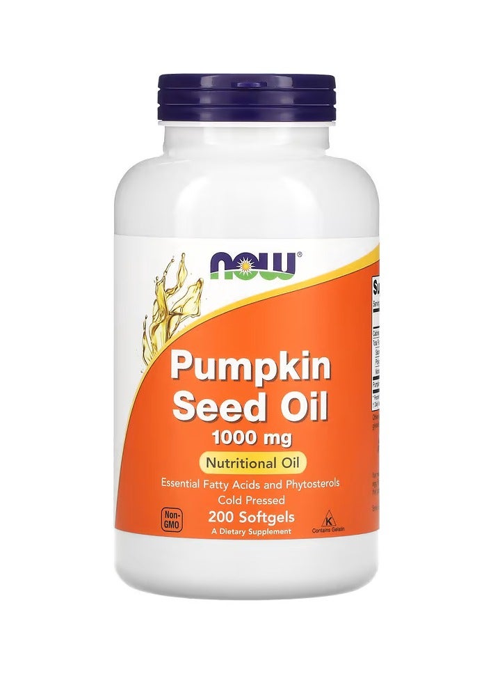 now Pumpkin Seed Oil 1000mg 200 Softgels - Image 1