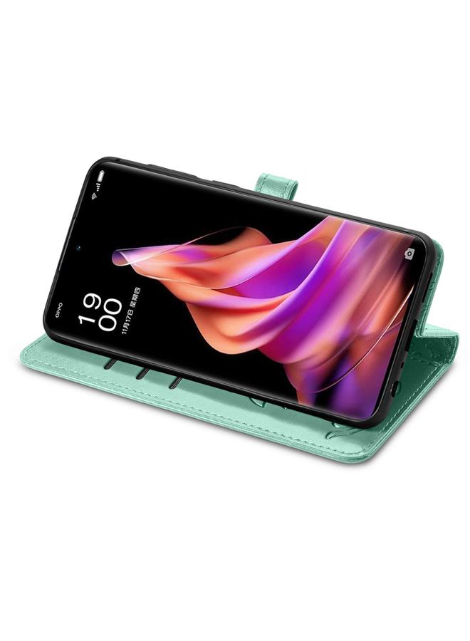 S-TOP Case For OPPO Reno9 Pro+ Cat and Dog Embossed Leather Phone Case - Image 4