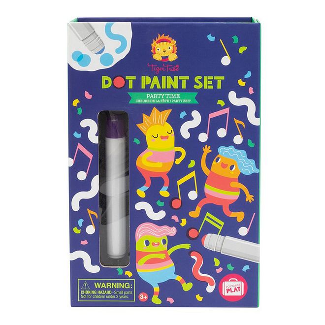 Tiger Tribe Dot Paint Set Party Time - Non-Toxic Markers, Portable, for Ages 3+, 17x5x20 cm Craft Kit - Image 1