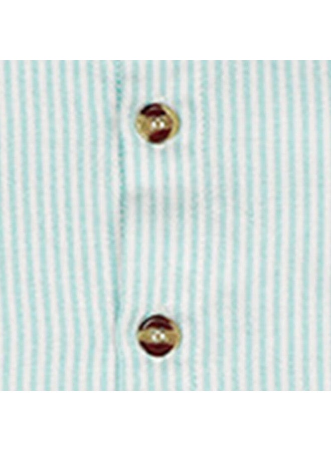 Luobobeibei Children's Shirt, Summer Boys' Korean-style Turn-down Collar Shirt, Fashionable Undershirt For Young Children, Green, Size 120 - Image 4