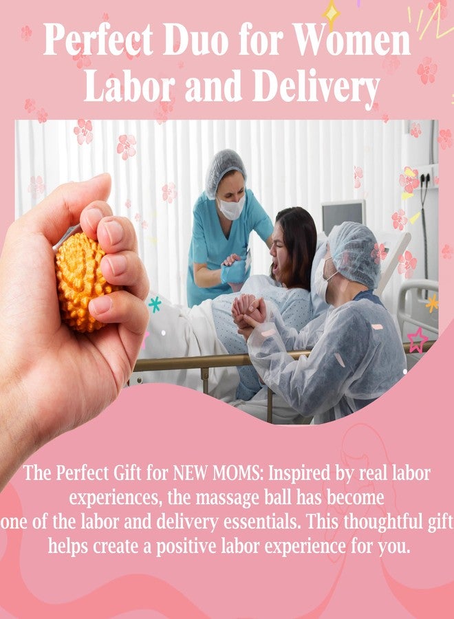 FSYQUAST Wooden Massage Ball - 2pcs Acupressure Ball for Natural Labor and Delivery Essentials, Birthing Comb, Labor Comb Spiky Massage Ball Stress Relief - Image 2