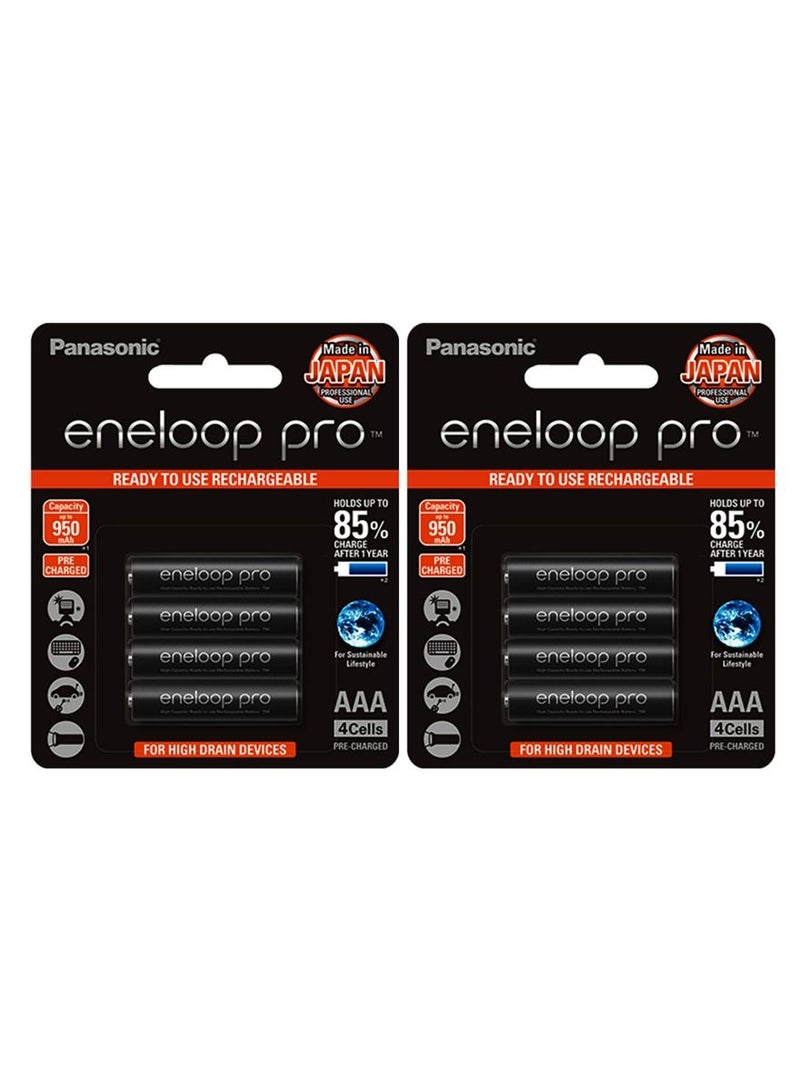 Panasonic 8 Eneloop Pro AAA Pre Charged Rechargeable Batteries - Image 1