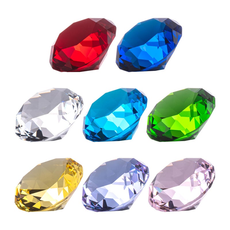 QIANCHANG 8-Color 40mm Crystal Diamond Paperweight Faceted Glass Diamonds Prisms Jewels Gemstones for Home Wedding Christmas Decoration - Image 1