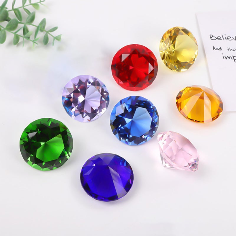 QIANCHANG 8-Color 40mm Crystal Diamond Paperweight Faceted Glass Diamonds Prisms Jewels Gemstones for Home Wedding Christmas Decoration - Image 4
