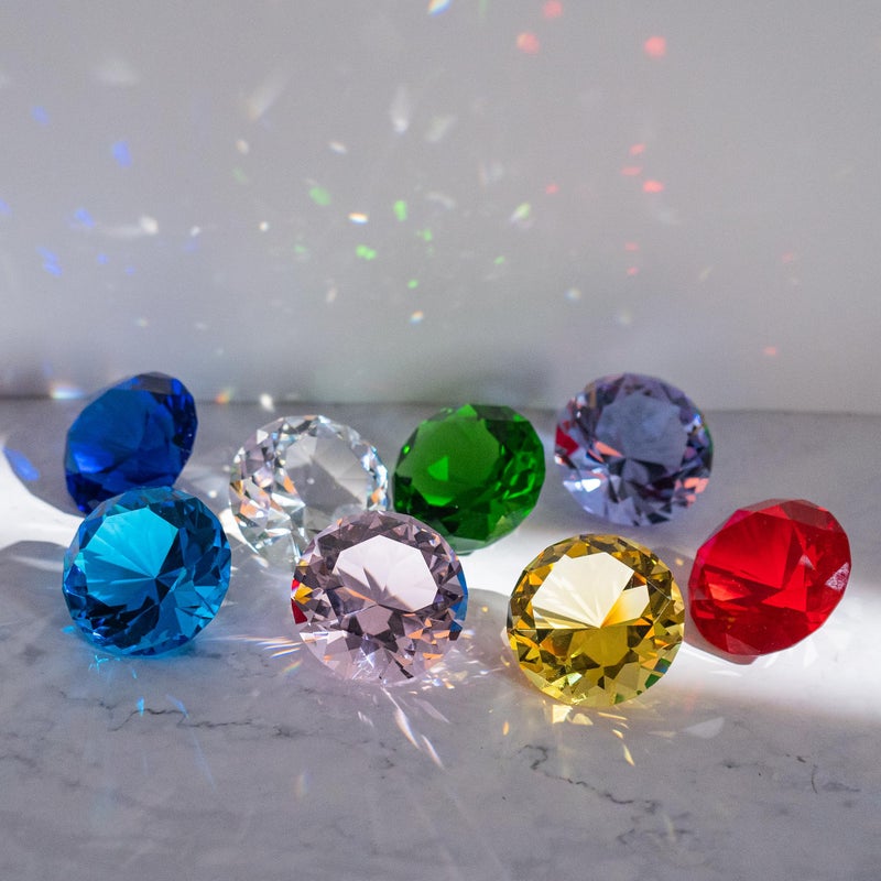 QIANCHANG 8-Color 40mm Crystal Diamond Paperweight Faceted Glass Diamonds Prisms Jewels Gemstones for Home Wedding Christmas Decoration - Image 2