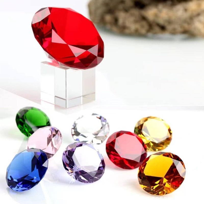 QIANCHANG 8-Color 40mm Crystal Diamond Paperweight Faceted Glass Diamonds Prisms Jewels Gemstones for Home Wedding Christmas Decoration - Image 5