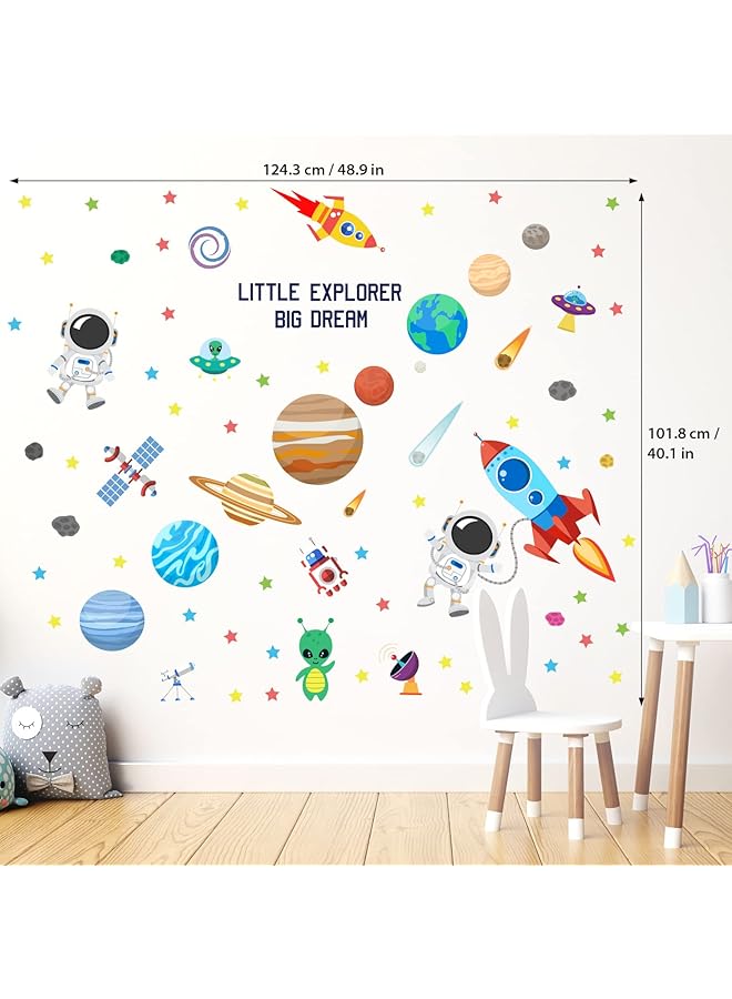 ديكو وال ملصق حائط على شكل كواكب النظام الشمسي DS9 8058، ملصق حائط فضائي، ديكور حائط لغرفة النوم، غرفة الأطفال، غرفة الطفل - Image 5